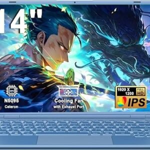 14 Inch Laptop 8GB RAM 256GB SSD Celeron N5095, FHD 1920?1200 IPS Display, Blue Laptop with 2MP Webcam, WiFi 5, BT4.2, USB 3.0, Lightweight Laptops for Students, Work or Travel-Blue-2