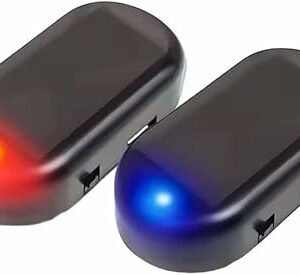 2PCS Car Solar Power Simulated Dummy Alarm LED Light USB Charging | Anti-Theft LED Flashing Security Light, Adhesive Mount, Automotive Warning Interior...
