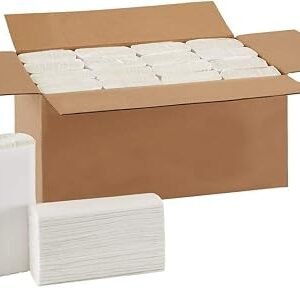 Interfold Z-Fold Paper Hand Towels White | 2 Ply | 100% Pure Cellulose | Soft and Extremely Absorbent | Multifold Embossed | Case of 2400 | Pasha81 Ltd