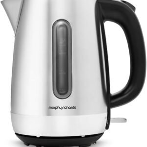 Morphy Richards Equip Jug Kettle, 1.7L, 3Kw Rapid boil, Removeable Limescale Filter, Illuminated Water Gauge, Brushed Stainless Steel Case, 102786