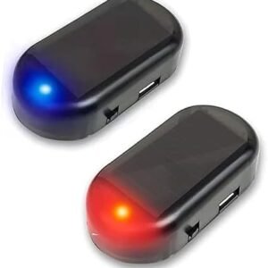 2PCS Car Solar Power Simulated Dummy Alarm LED Light USB Charging, Solar Powered Fake Car Alarm LED Light, Dummy Anti Theft Flashing Security Warning Lamp, Waterproof Security Light for Cars?Mix