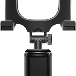 Rear View Mirror Phone Holder, Retractable Car Mount for Smartphones | PP Black Build, Rotatable Mirror Mount, Stable GPS Viewing for Commuters and Drivers