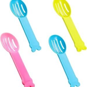 4 Pack Hamster Litter Scoops, Durable Plastic Pet Shovels for Cleaning Small Animal Cages, Random Colors