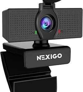 NexiGo N60 1080P Webcam with Microphone, Adjustable FOV, Zoom, Software Control & Privacy Cover, USB HD Computer Web Camera, Plug and Play, for Zoom/Skype/Teams, Conferencing and Video Calling