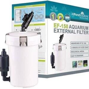 allpondsolutions EF-150 Aquarium External Fish Tank Water Filter for Coldwater, or Tropical Aquariums, for Tanks Up to 150 Litres ? Includes Filter Media, hose and Spray Bar - Full Kit