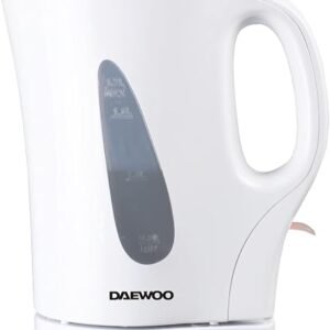 Daewoo Essentials 1.7L Fast Boil Electric Kettle ? White Plastic Cordless Jug with Auto Shut-Off & Boil-Dry Protection, Compact, Easy to Use & Clean