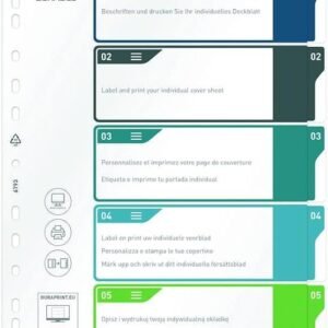 Durable Index Set 1-5 A4+, Portrait, Multicoloured Tabs, Made from PP