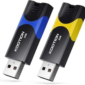 2 GB USB 2.0 Stick 2-Pack, KOOTION USB Memory Flash Drive USB 2.0 Stick 2 GB Thumb Drive USB Drive with LED Indicator for Data Storage Jump Drive (2 Pack Mixcolor)