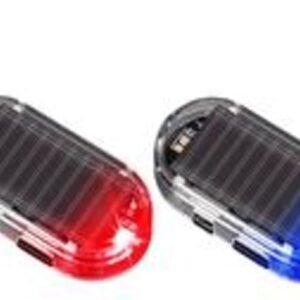 2PCS Solar Powered Fake Car Alarm LED Light, Simulated Dummys Warning | Dummys Anti Theft Flashing Securitys Warning Lamp Red & Blue,Anti-Theft LED...