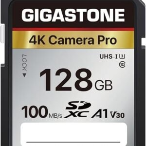 Gigastone 128GB SDXC Memory Card 4K Pro Series Camera Transfer Speed Up to 100MB/s Compatible with Canon Nikon Sony Camcorder, A1 V30 UHS-I Class 10 for 4K UHD Video