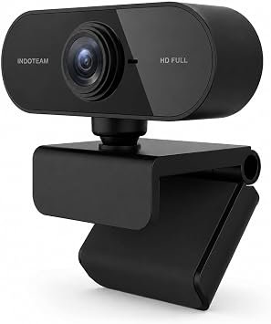 INDOTEAM Full HD 1080p USB Webcam with Microphone and Monitor Clip