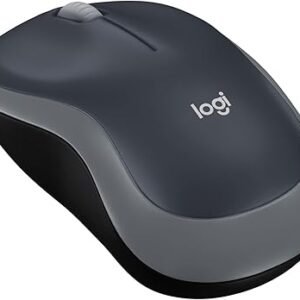 Logitech M185 Wireless Mouse, 2.4GHz with USB Mini Receiver, 12-Month Battery Life, 1000 DPI Optical Tracking, Ambidextrous, Compatible with PC, Mac, Laptop - Grey