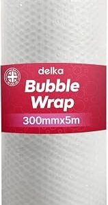 delka Bubble Wrap Premium Quality Material for Fragile Items, Moving, Storage & Shipping, Environmentally Friendly and Cost Effective (300mm x 5m)
