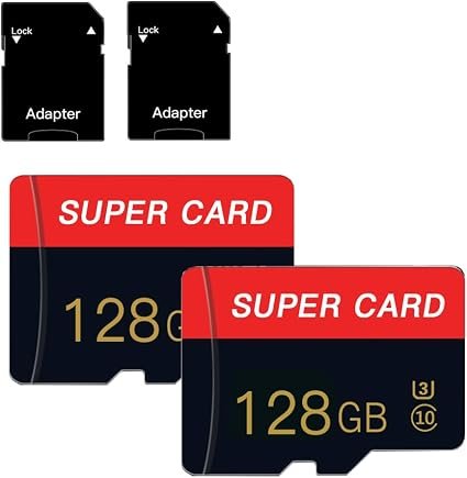 2-Pack 128GB Micro SD Card Class 10 Memory Card with Adapter | Memory Cards, High Speed, Mini SD Card, For Smartphones/Camera/Tablet