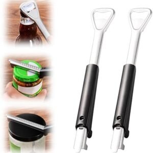 2PCS Adjustable Jar Opener for Weak Hands, 2024 New Adjustable Multifunctional Stainless Steel Can Opener, PortableJar Lid Gripper, Manual Jar Bottle Cap Opener for Home Kitchen Gadgets