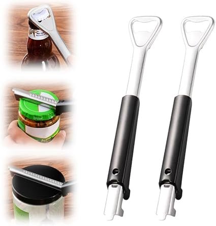 2PCS Adjustable Jar Opener for Weak Hands, 2024 New Adjustable Multifunctional Stainless Steel Can Opener, PortableJar Lid Gripper, Manual Jar Bottle Cap Opener for Home Kitchen Gadgets