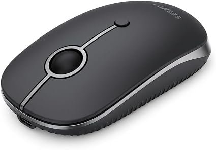 Seenda MOU001 Bluetooth Mouse, Wireless Mouse Rechargeable, Black & Grey