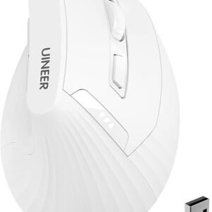 Uineer Wireless Vertical Ergonomic Mouse, 2.4 GHz, Rechargeable,4 DPI