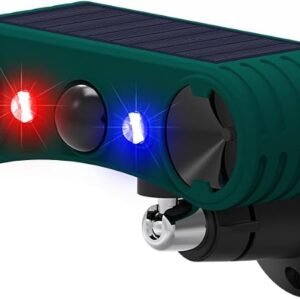 Annadue Solar Motion Sensor Alarm with Strobe Light | Solar Powered Siren, 129dB Loud Volume, Red Blue Flash, Outdoor Wildlife Deterrent, Weather Shielded,...
