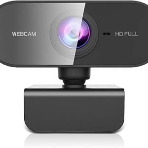 Webcam for PC with Microphone, HD 1080P Streaming Web Cam for PC,MAC, Laptop,Plug and Play USB Camera for Youtube,Skype Video Calling,Face Cam for Studying,Conference,Gaming with Rotatable Clip
