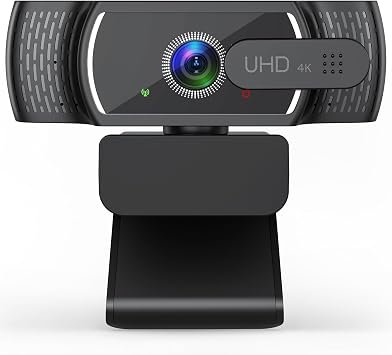 4K/30fps Webcam for PC, Ultra HD Auto Light Correction Webcam, Fast PDAF Autofocus, 2 Noise-Canceling Stereo Mics, 80? FOV, Privacy Cover, Web cam for Laptop, Live Streaming, Video Calling&Conferences