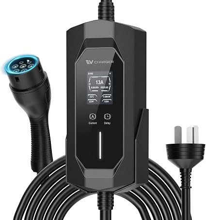 Type 2 EV Charger, EV Charging Cable 10m 6A to 13A 3.1KW Adjustable Current | Portable Electric Vehicle Charger for Home/Travel | IP65 | TPU | Plug-in Hybrid VPC-B57-16AC