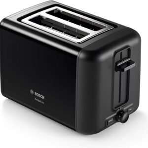 Bosch DesignLine 2 Slice Stainless Steel Toaster, TAT3P423GB, Black