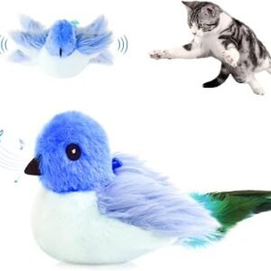 Migipaws cat toy, interactive cat toy, flapping and chirpping like a bird, plush toy with catnip, rechargeable self-entertaining toy for kittens