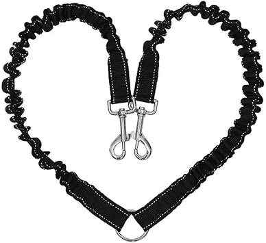 Double Dog Lead for Walking 2 Dogs No Tangle, Double Lead for 2 Dogs No Tangle, Dog Lead Splitter 2 Way for Small, Medium, Large Adjustable 19.6 to 31.4 Inches