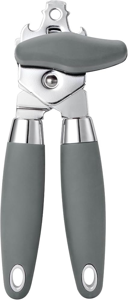 Tin Opener Manual, Heavy Duty Can Opener for Arthritic Hands, Grey