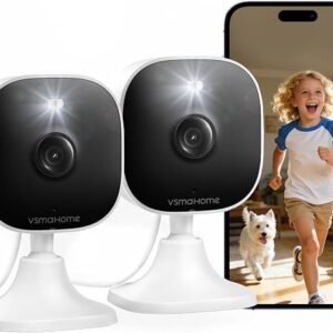4MP Indoor Security Camera 2 Packs, 5G/2.4G WiFi CCTV Cameras for Home Security, IP66 Waterproof Indoor Camera with Night Vision, Two-Way Talk, Plug Play,SD Card(Not Included)