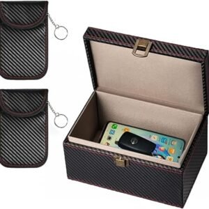 Faraday Pouch for Car Keys, Faraday Box for Car Keys, RFID Signal Blocker, Anti-Theft Protection, Anti-Scanning, Anti-GPS Tracking, Keyring Signal Shielding
