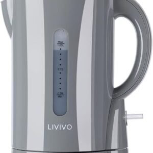 LIVIVO 1L Cordless Kettle - 900W Compact, Makes 4 Cups Electric Kettle Cordless with Boil Protection, Auto Shut off, Detachable Jug - Kettles Electric Cordless for Home, Office & Travel - Grey