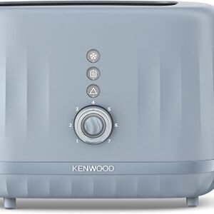 Kenwood Ripple Toaster TCP06.000GY, 2 Slot Toaster with 7 Browning Settings, Reheat, Defrost and Cancel Functions, Pull Crumb Tray, Cord Storage, 850W, Storm Blue Grey