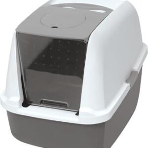 Catit AiRSiFT Cat Litter Pan, Hooded Litter Box for Indoor Cats, Large