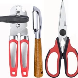Left Handed Kitchen Scissors and Can Opener, Peeler Set (3 in 1)