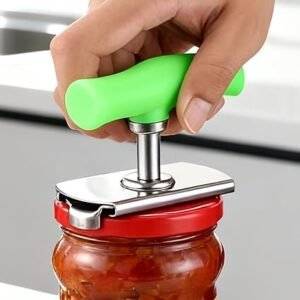 1 Piece Universal 304 Stainless Steel Can Opener Labor-saving Manual Jar Lid Opener, Size Adjustable, Green, 8.2 * 6 * 4.2cm