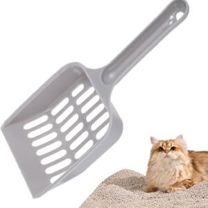 Plastic Cat Litter Shovel Cat Poop Scoop Cat Litter Tray Scoop Handy Sand Sifter Poop Sieve Cleaning Tool Shovel Scoop Cat Scoop Set (Grey)