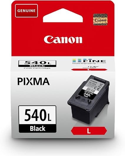 Canon Ink - PG-540L High Yield Genuine Black Printer Ink Cartridge - Prints Up to 300 A4 Pages (1 x Cartridge), Packaging May Vary