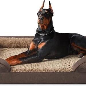 JOEJOY Extra Large Dog Bed -XXL Washable Orthopedic Dog Beds, Waterproof Removable Cover, Anti-Slip Bottom, Anti-Anxiety Pet Bed, Machine Washable, 122x89x17 cm, Dark brown