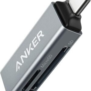 Anker 2-in-1 USB-C Memory Card Reader for SDXC, SDHC, SD, MMC, RS-MMC, Micro SDXC, Micro SD, Micro SDHC and UHS-I Cards, for MacBook Pro 2019/2018/2017 and More