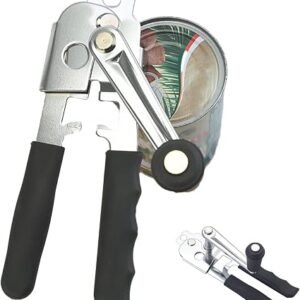 Manual Can Opener, Heavy Duty Can Bottle Opener Handheld with Smooth Edges, Comfortable Grip & Sharp Cutting Blades, Stainless Steel Tin Openers Tin Cutter for Arthritic Hands-Kitchen Tool
