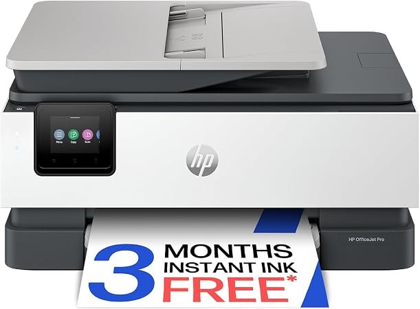 HP OfficeJet Pro 8122e All-in-One Printer | Colour | Printer for Home | Print, Scan, Copy | Automatic document feeder| 3 Months of free Instant Ink | Up to 3 years Warranty