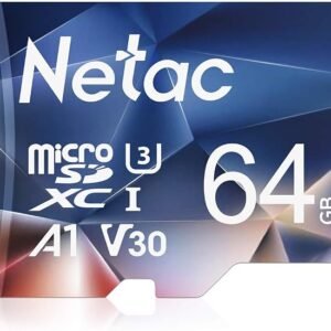 Netac 64GB MicroSDXC Memory Card, Micro SD Card R/W up to 100/30MB/s, TF Card 4K Full HD Video Recording, UHS-I, C10, U3, A1, V30, for Camera, Smartphone, Security System, Drone, Dash Cam