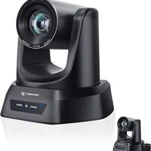 TONGVEO 4K AI PTZ Camera with Auto Tracking and 20X Optical Zoom, Conference Room Webcam with PoE/HDMI/USB3.0/LAN, Ideal for Church Worship, Zoom Meetings, Live Streaming and Education