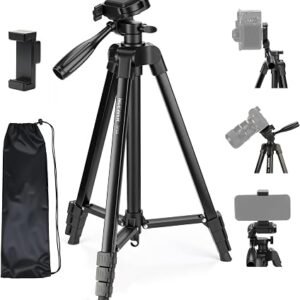 Lamicall 67inch Camera Tripod, [Rapid Leg Deployment] Camera Stand | 170cm Travel Tripod Camera, 3-Way Head 8kg Max Load, with Phone Holder & Carry Bag, for DSLR, GoPro, Pocket 3/4, iPhone 18/17
