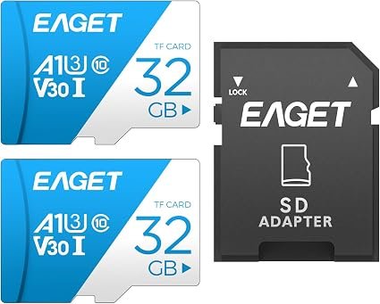 2-Pack 32GB TF Memory Card with 1 SD Adapter, Up to 90MB/s Read | U3, V30, A1, Class 10,High Speed Mini SD Card, 4K Full HD Video Recording for Security...