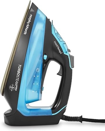 Morphy Richards Turbosteam Pro Steam Iron, Non Stick Ceramic Soleplate, Intellitemp Technology, 200g Boost, 40g Output, 380ml Water Tank, Digital Controls, Auto Shut off, 3m Cord, 3100W, Blue, 303210