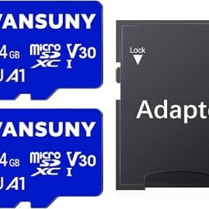 Vansuny 64GB Micro SD Card, 2 Pack MicroSDXC Memory Card with A1 Class10 U3 V30 Full HD Video Recording TF Card (2 Micro SD Cards + 1 SD Adapter)