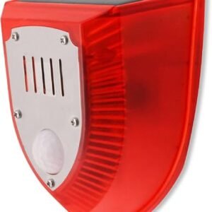 Hyuduo Solar Sound and Light Alarm, ABS Material, 129dB Siren, Induction Modes for Outdoor Security Use